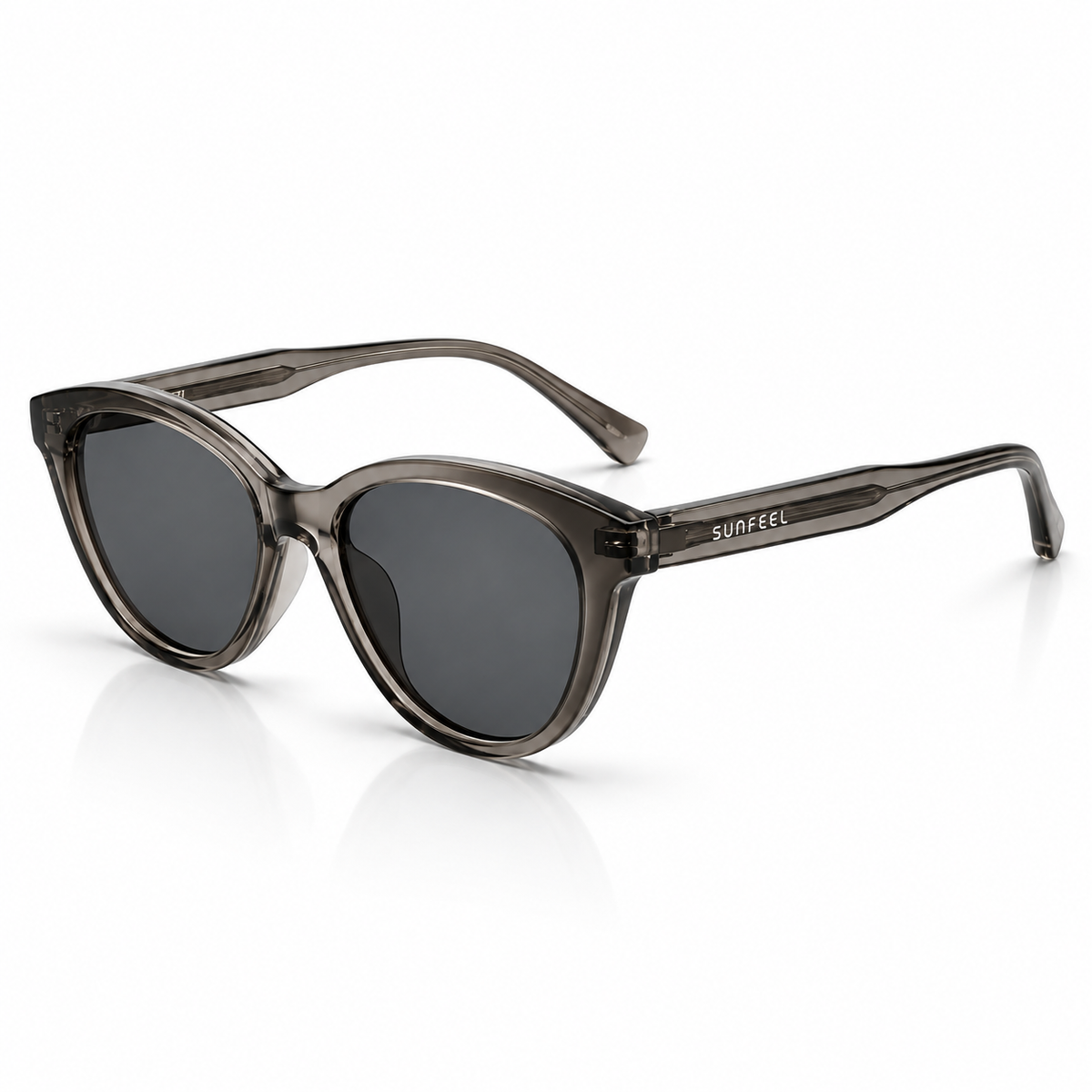 Óculos de sol Palma Lumi Sunfeel, acetato cinza translúcido com lente cinza — imagem 2