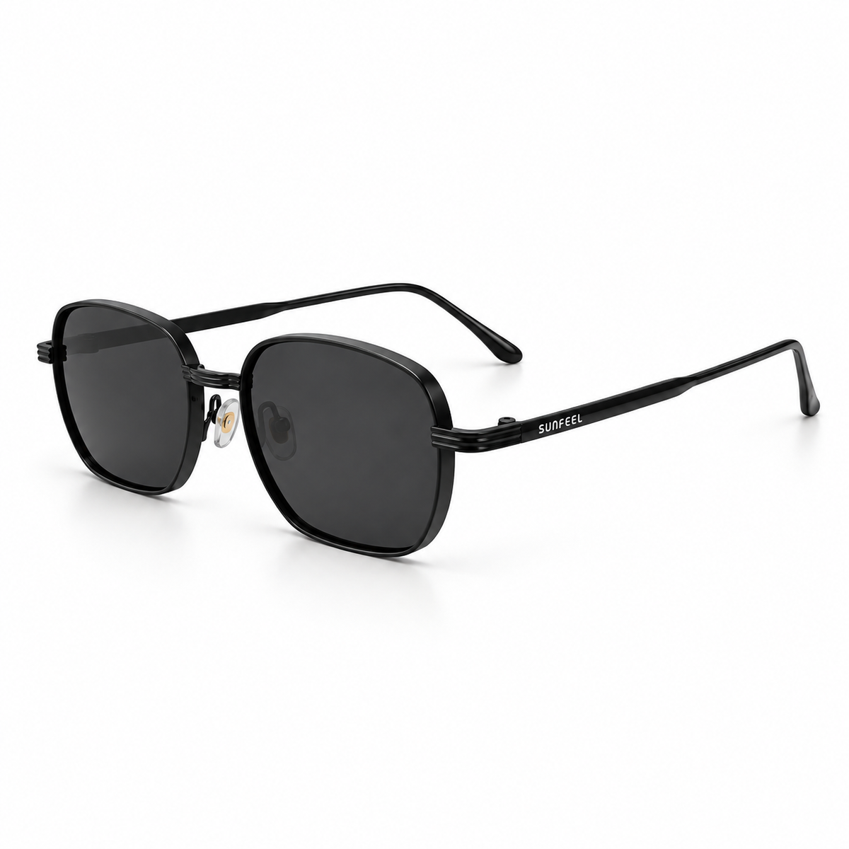 Óculos de sol Palma Nero Sunfeel, geométrico em metal preto ultraleve