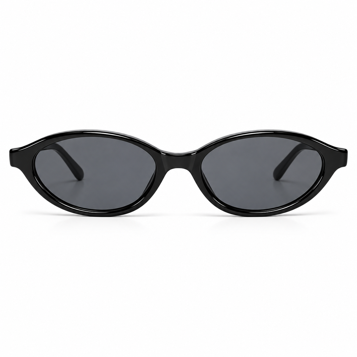 Óculos de sol Palma Old Sunfeel, oval retrô em acetato preto com lente cinza
