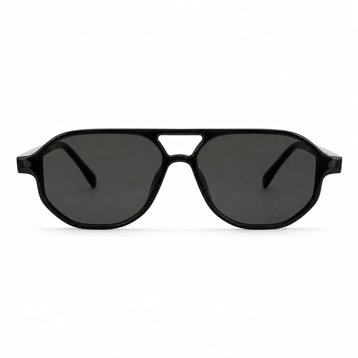 Óculos de sol Palma Onyx Sunfeel, aviador em metal preto com lente escura