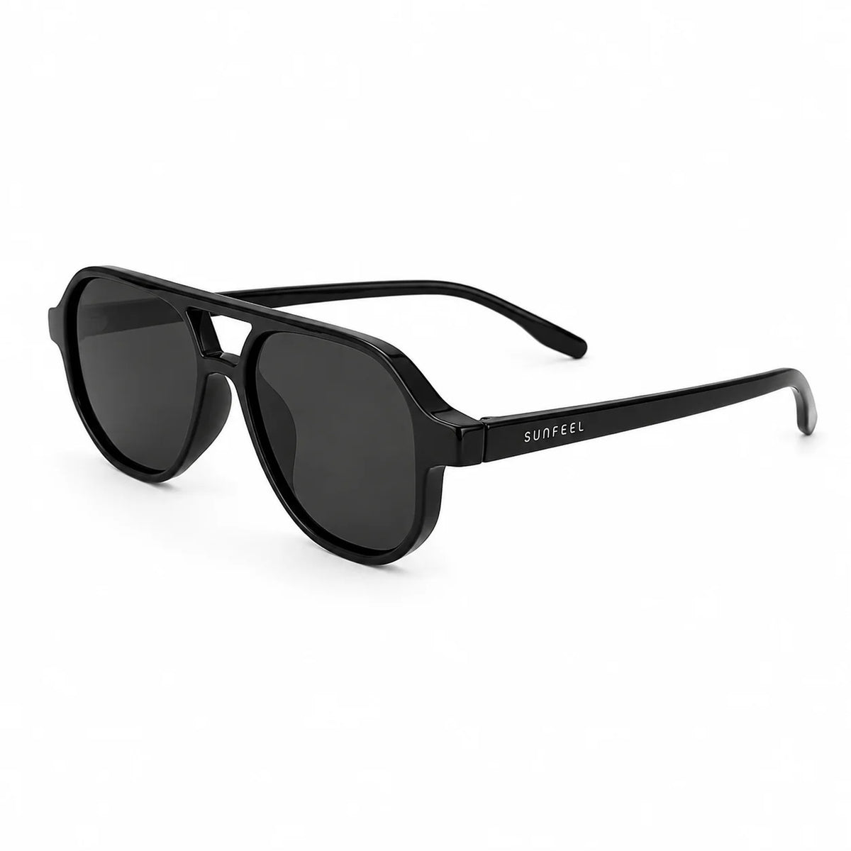 Óculos de sol Palma Onyx Sunfeel, aviador em metal preto com lente escura — imagem 2
