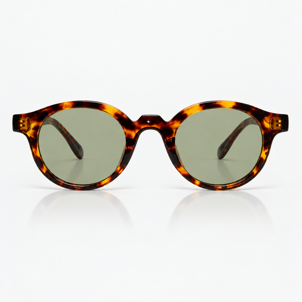 Óculos de sol Palma Turtle Sunfeel, redondo em acetato tartaruga com lente verde