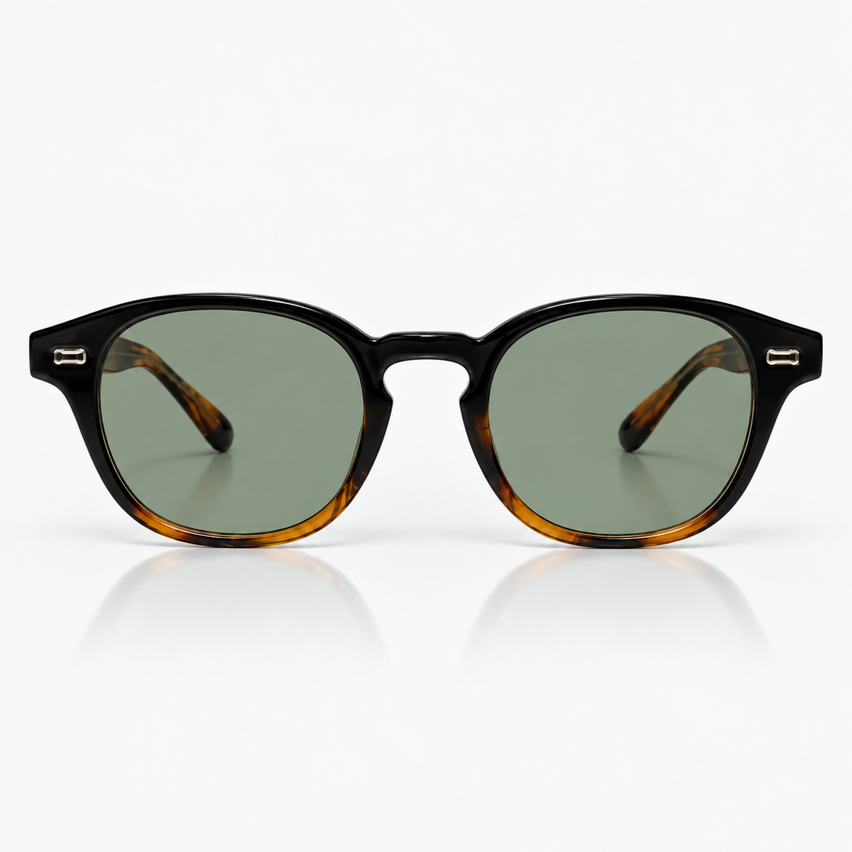 Óculos de sol Palma Urban Sunfeel, arredondado em TR90 preto e tartaruga com lente verde — imagem 2
